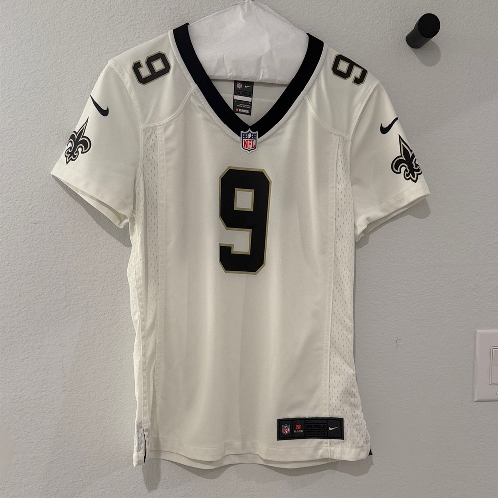 NOLA SAINTS DREW BREES White and Black NFL Jersey with Number 9